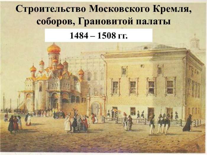 Строительство Московского Кремля, соборов, Грановитой палаты  1484 – 1508 гг.