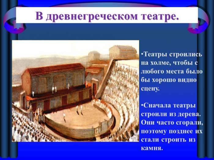 В древнегреческом театре.